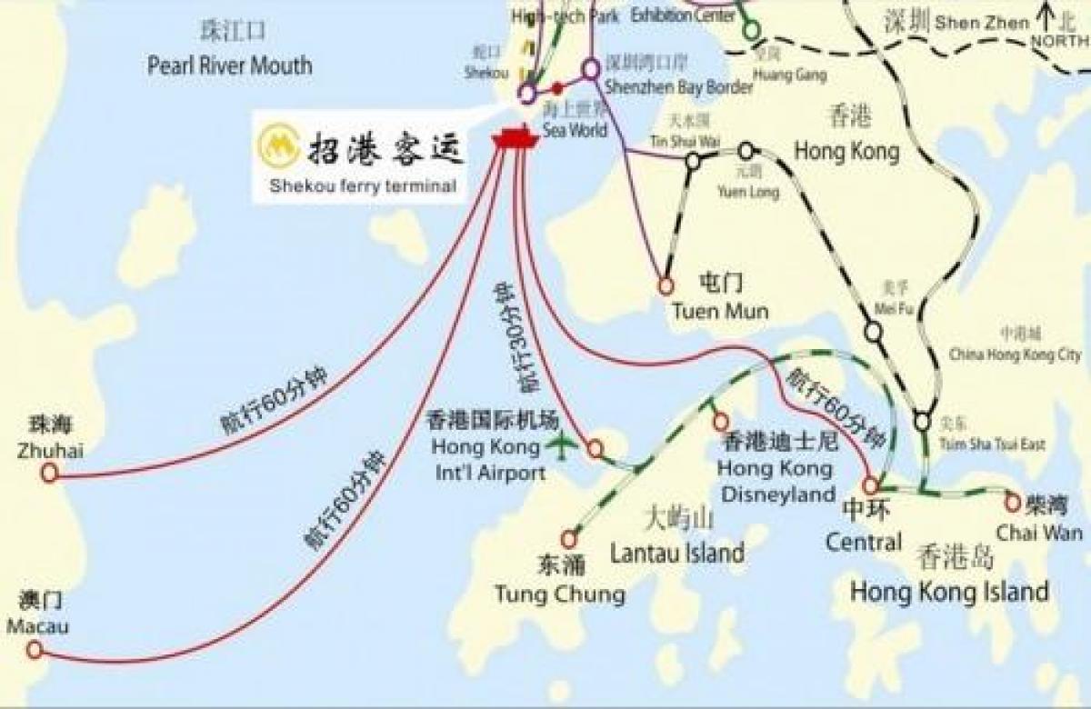 Karte von shekou ferry terminal
