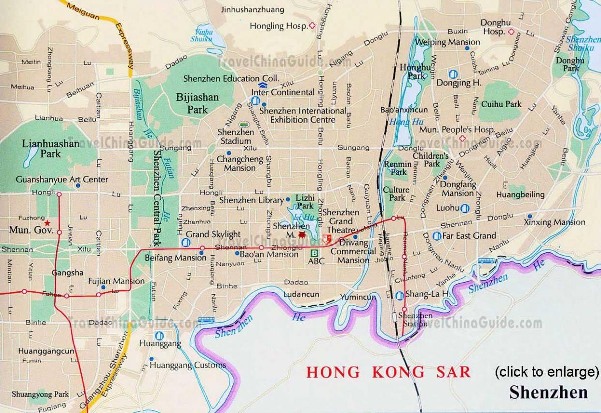 Shenzhen guangdong China Karte