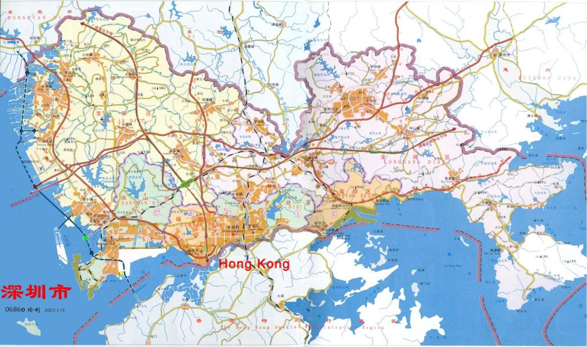 Karte von Shenzhen ems China