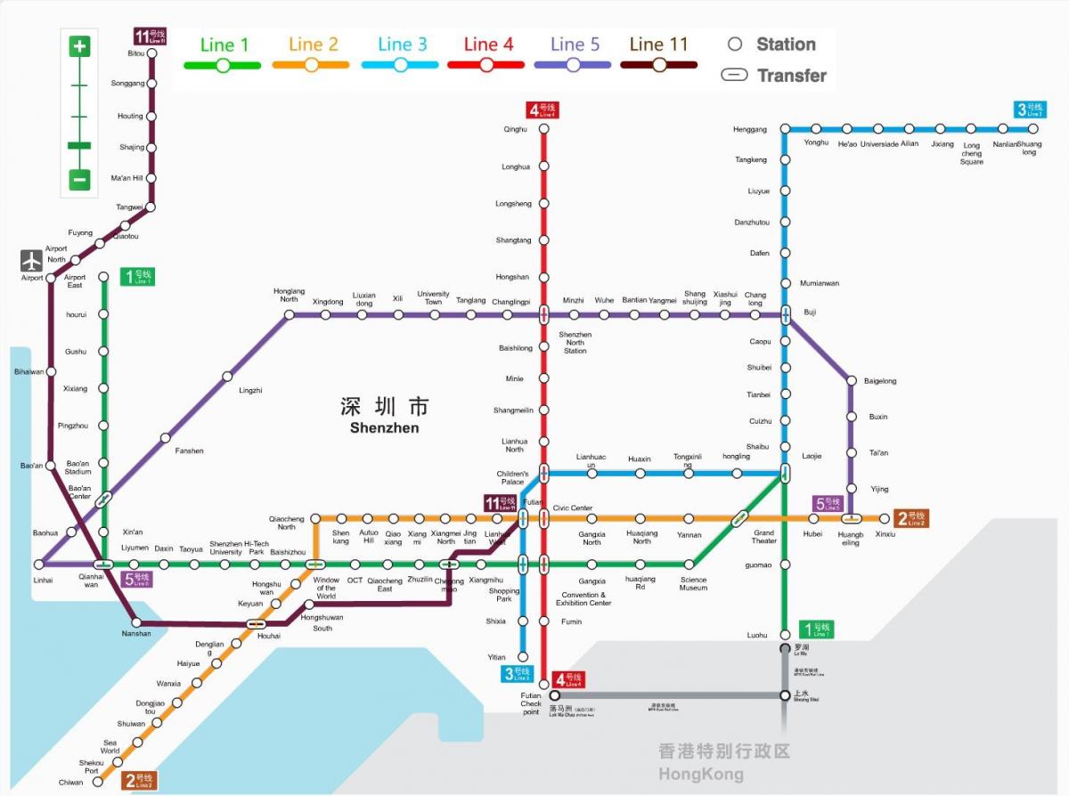 Shenzhen metro map-Jahr 2016